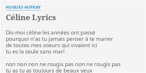 celine paroles hugues aufray|celine hugues aufray paroles.